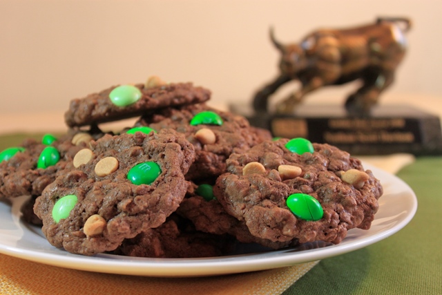 Photograph of Green and Gold Bulls Cookies