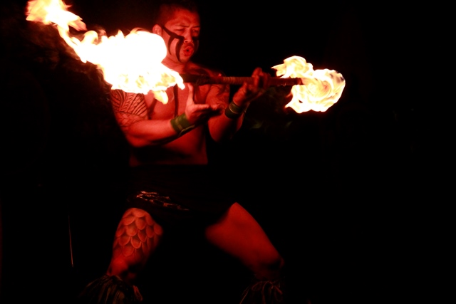 Photograph of a Hawaiian Fire Dance